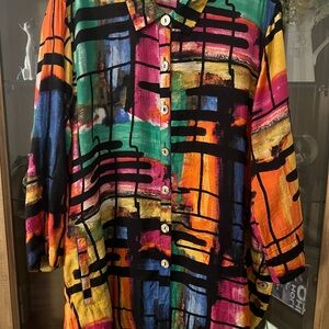 Colorful Abstract Button-Up Shirt